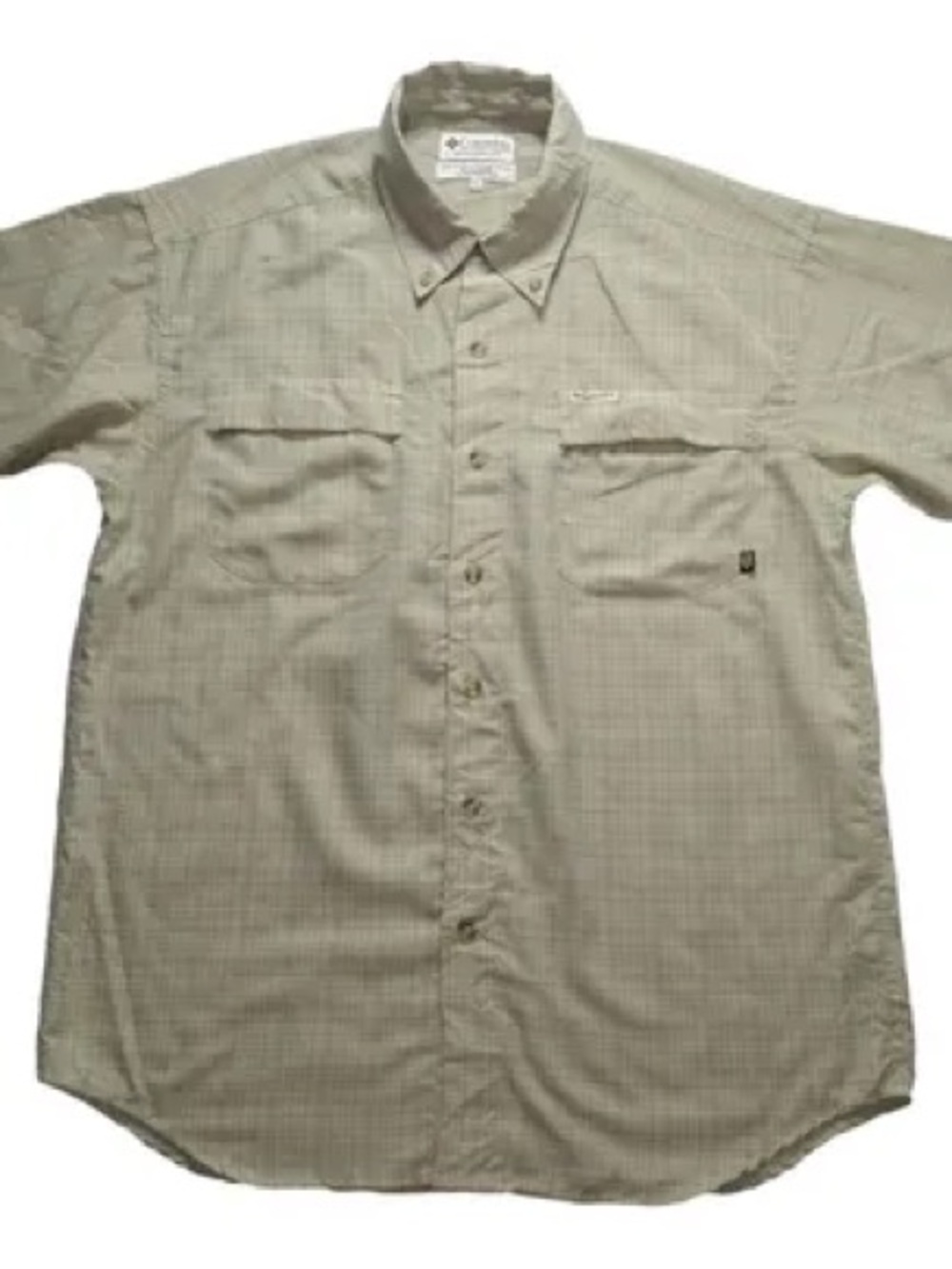 Men's Columbia Short-Sleeve Button-Down Shirt in Light Beige